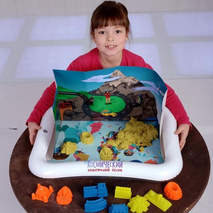 Космический пластичный песок набор «Вокруг света» 2 кг с ароматом банана — картинка 8