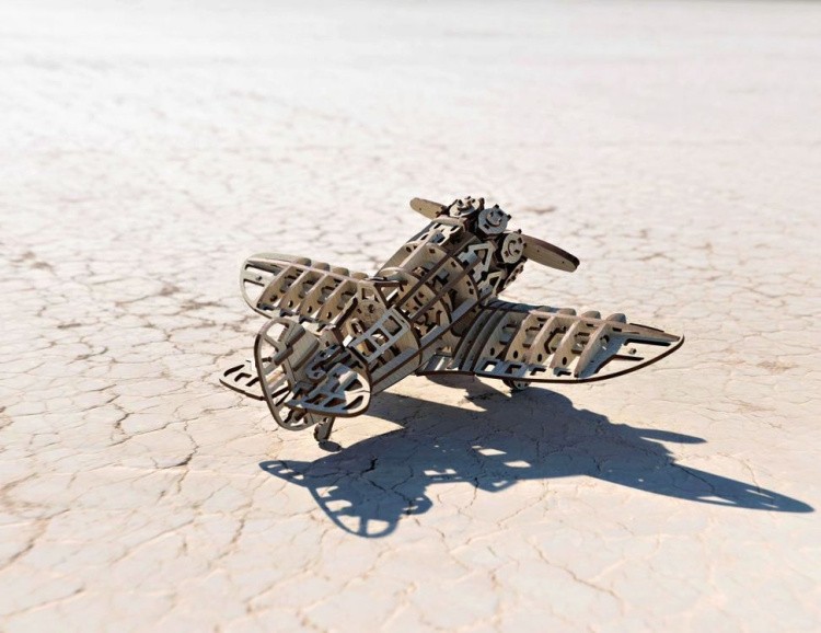 Конструктор деревянный 3D «Самолет с мотором», Eco Wood Art — картинка 9