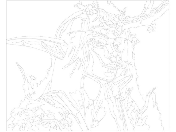 Картина по номерам «Тёмная эльфийка» — картинка 3