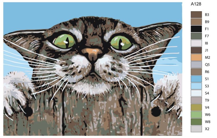 Картина по номерам «Котейка на заборе» — картинка 2