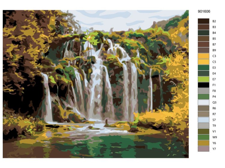 Картина по номерам «Водопад в горах» — картинка 2