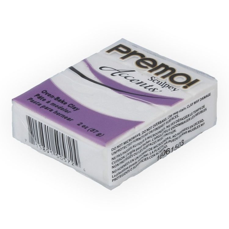 Полимерная глина Sculpey Premo, 5057 белый с блестками, 57 г — картинка 2