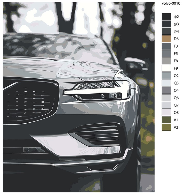 Картина по номерам «Машина Вольво крупным планом 40x50» — картинка 2