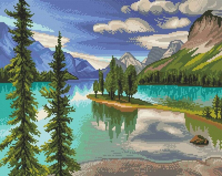 Алмазная вышивка «Озеро Малайн» — картинка 2