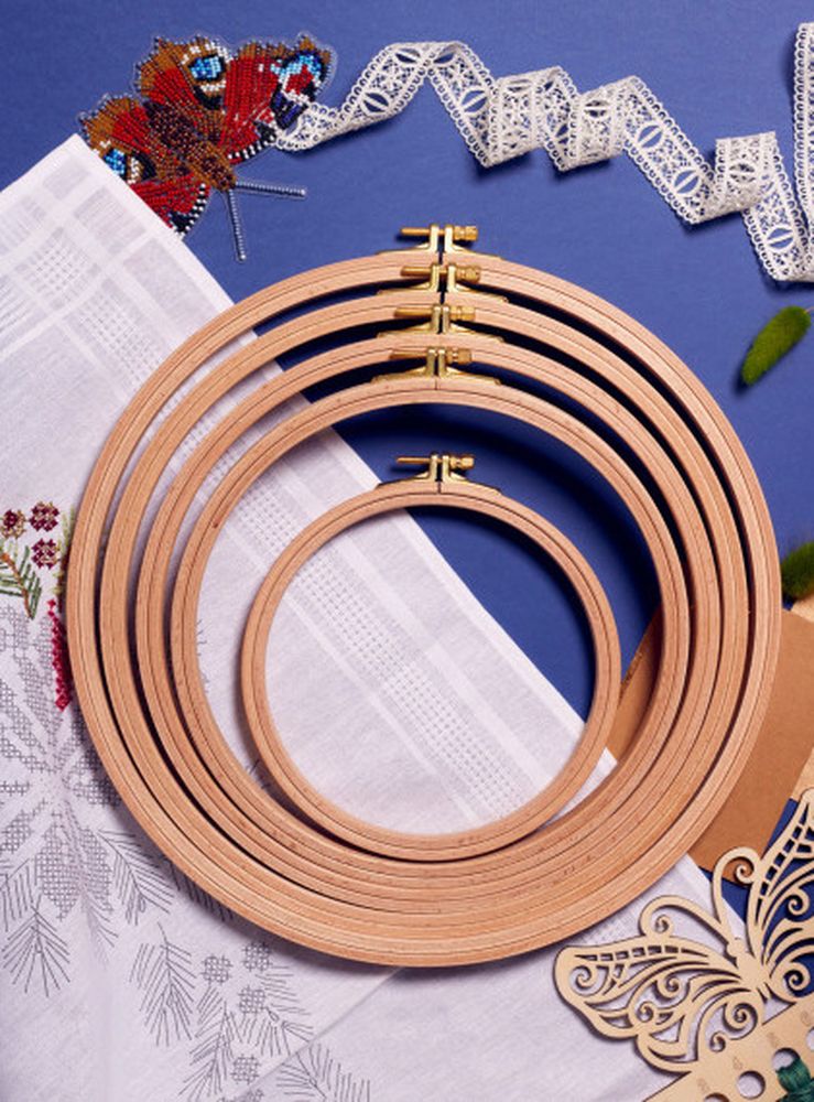 Пяльцы деревянные с винтом, диаметр 28 см, h=16 — картинка 3