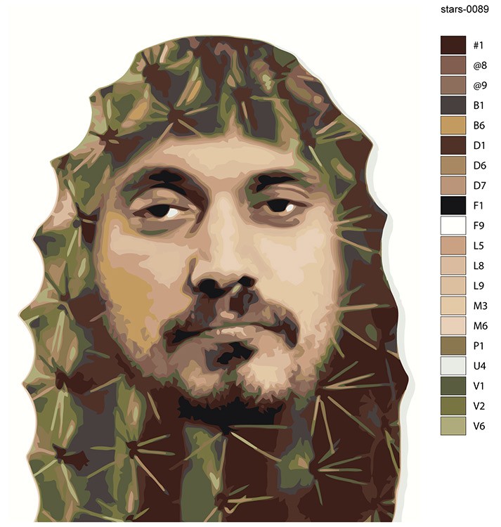 Картина по номерам «Рэпер Паша Техник, Kunteynir: кактус» — картинка 2