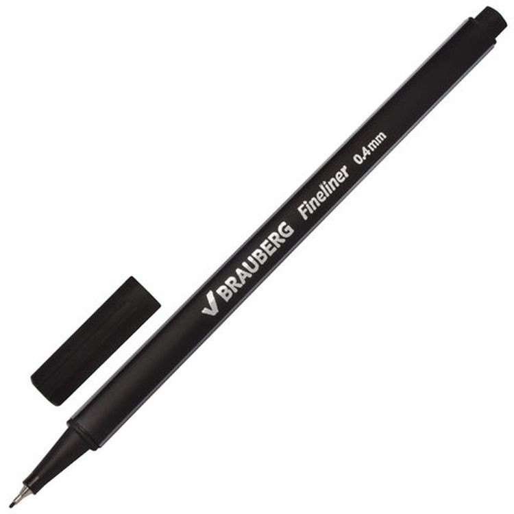 Ручка капиллярная (линер) BRAUBERG «Аero», черная