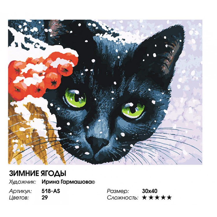 Картина по номерам «Зимние ягоды» — картинка 2