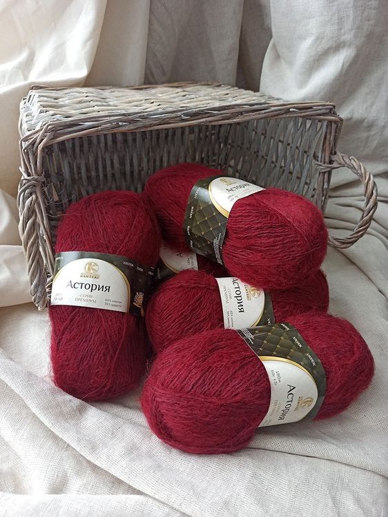 Пряжа Камтекс Астория (047), бордовый, 5 шт. по 50 г — картинка 2
