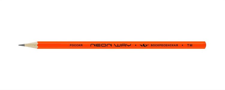 Карандаш графитный ВКФ «Neon way» неоновый ТМ (HB), оранжевый