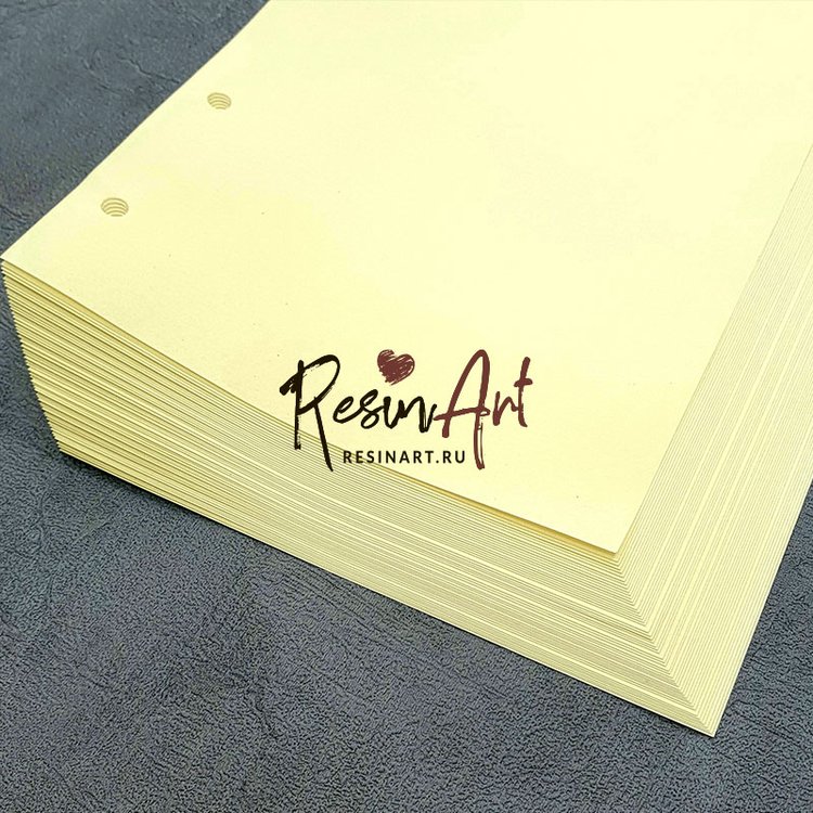 Сменный блок А5 для тетради желтый без разлиновки, 50 листов, ResinArt — картинка 2