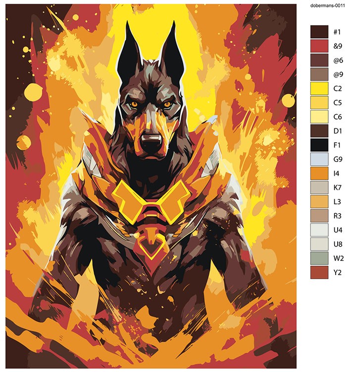 Картина по номерам «Собака доберман супергерой» — картинка 2