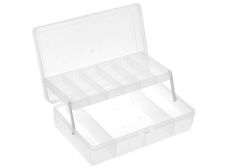 Коробка для мелочей №4 двухъярусная, с микролифтом Trivol, цвет: прозрачный — картинка 2