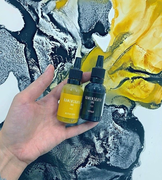 Спиртовые чернила расслаивающиеся Черный, Kamenskaya Ink — картинка 4