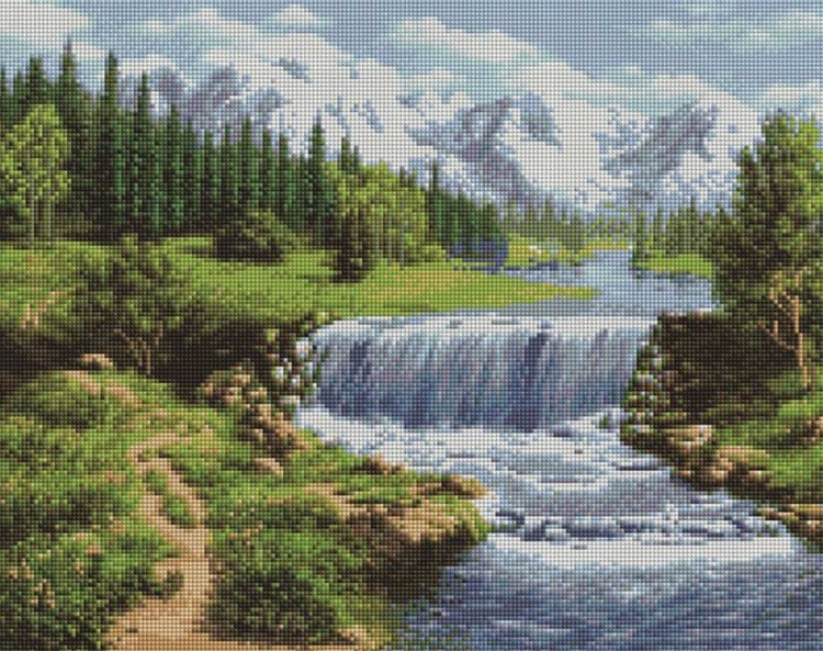 Алмазная вышивка «Летний водопад»