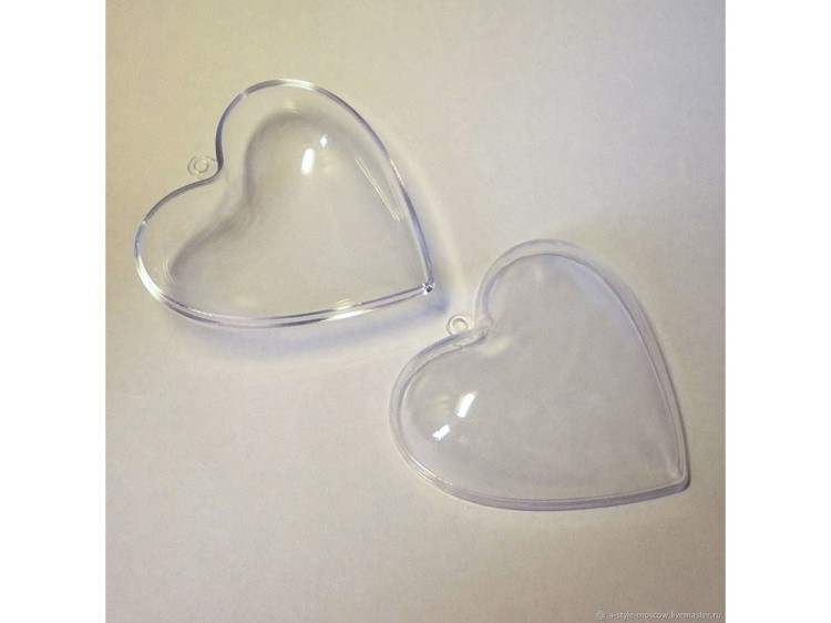 Сердце пластиковое половинками (d 10 см), 2 шт. — картинка 2