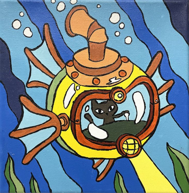 Картина по номерам «Кот-подводник» — картинка 4