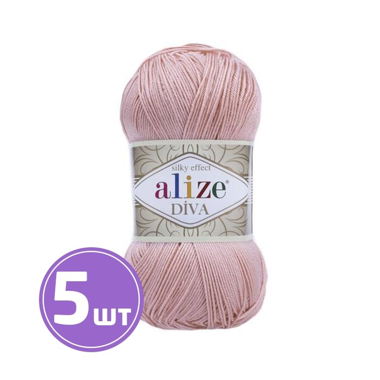 Пряжа ALIZE Diva Silk effekt (363), бледно-розовый, 5 шт. по 100 г