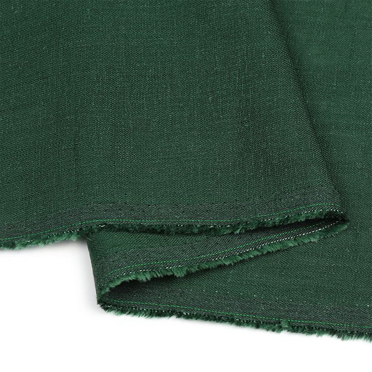 Ткань льняная, 1 м x 140 см, 190 г/м², цвет: темно-зеленый, TBY — картинка 4