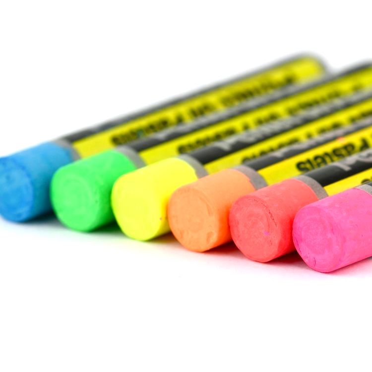 Пастель масляная флуоресцентная, 6 цв., Pentel — картинка 2