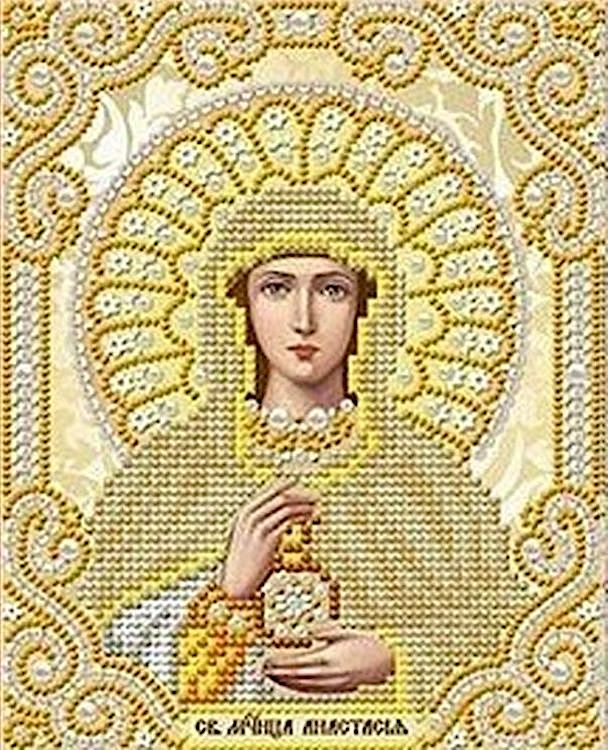 Рисунок на ткани «Святая Анастасия в жемчуге и золоте»