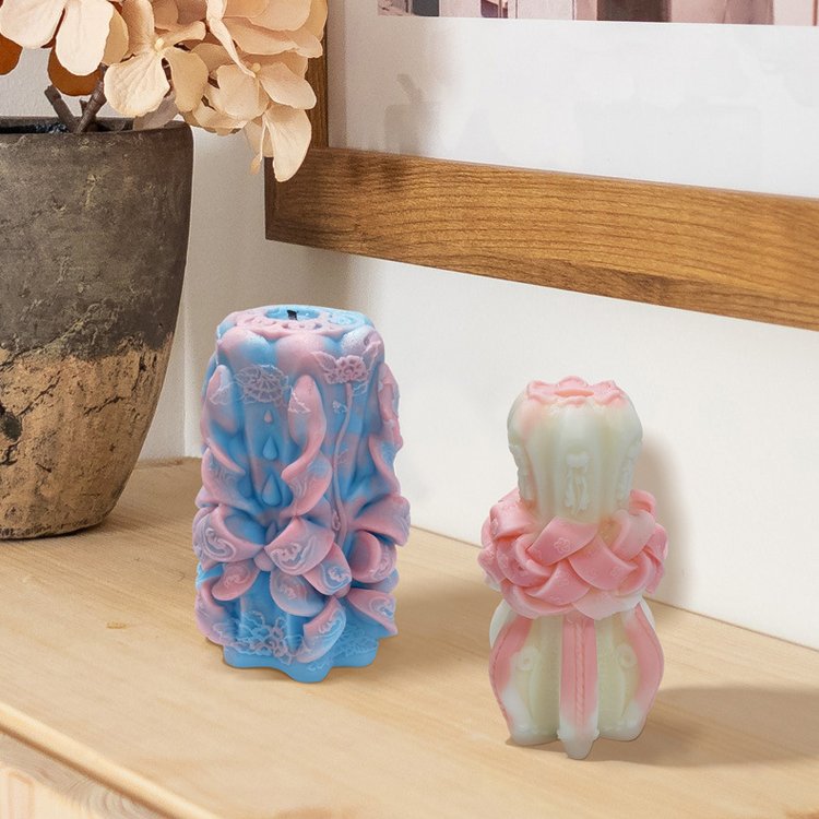 Силиконовый молд - Свеча с орнаментом №1, 11x7см 1 шт. — картинка 2