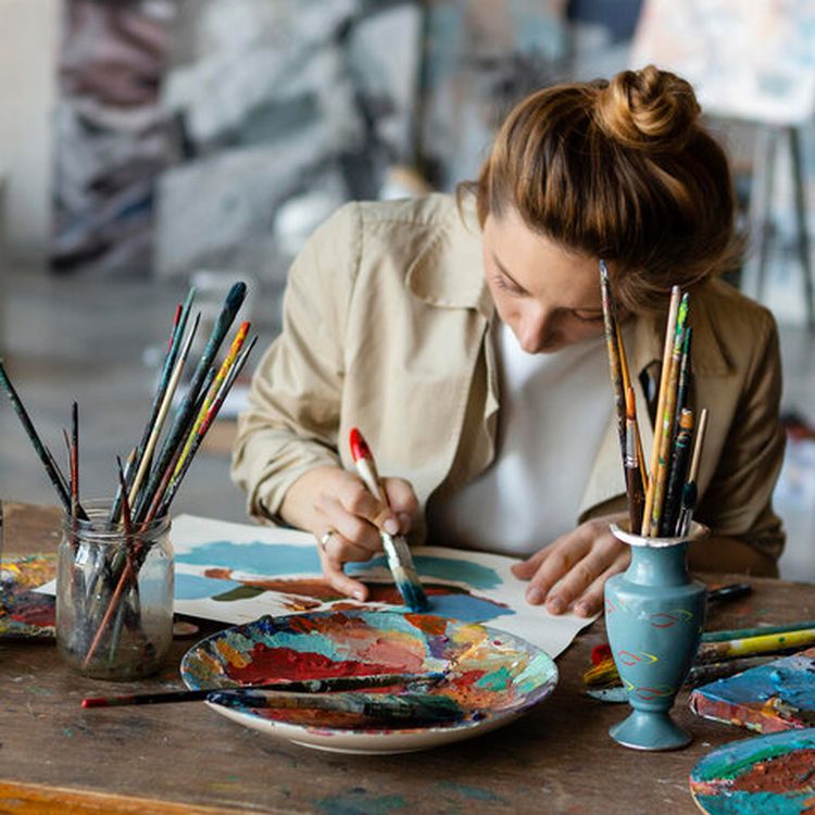 Альбом для акрила и масла, 300 г/м2, 190х270 мм, 10 листов, склейка, тиснение холст, BRAUBERG ART PREMIERE — картинка 7