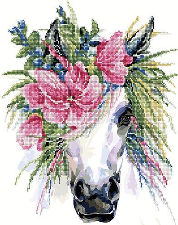 Алмазная картина-раскраска «Прекрасная лошадь»