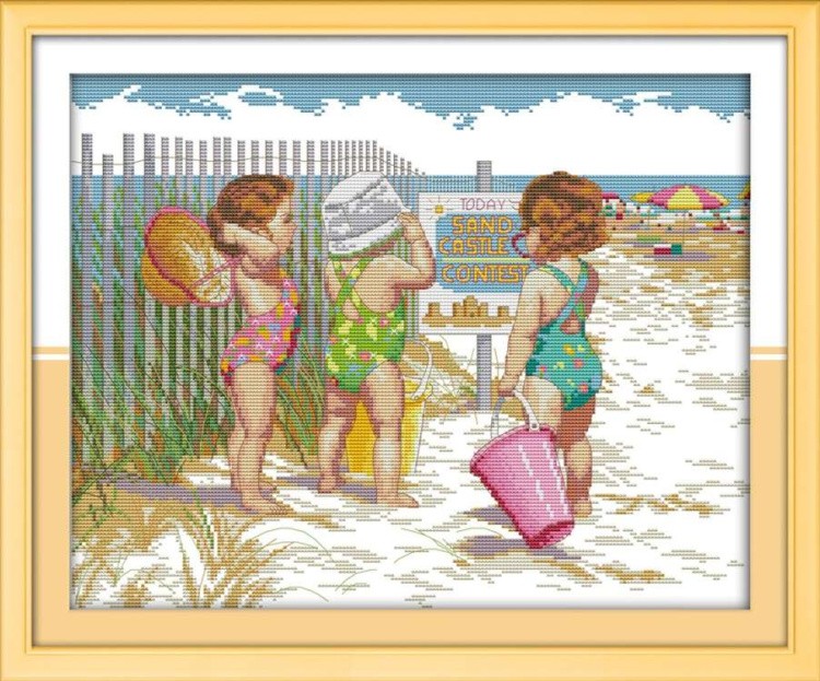 Набор для вышивания «Малыши на пляже»