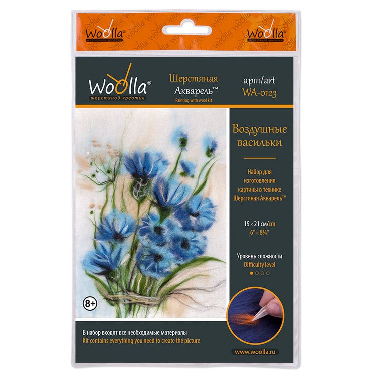 Картина шерстью «Воздушные васильки» — картинка 3