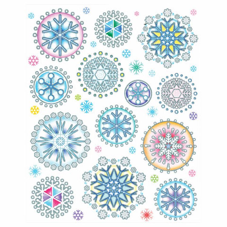 Украшение для окон и стекла «Цветные снежинки 1» — картинка 2