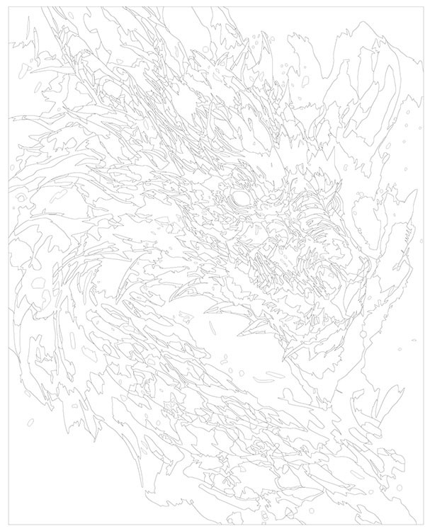 Картина по номерам «Красочный огненный дракон» — картинка 3