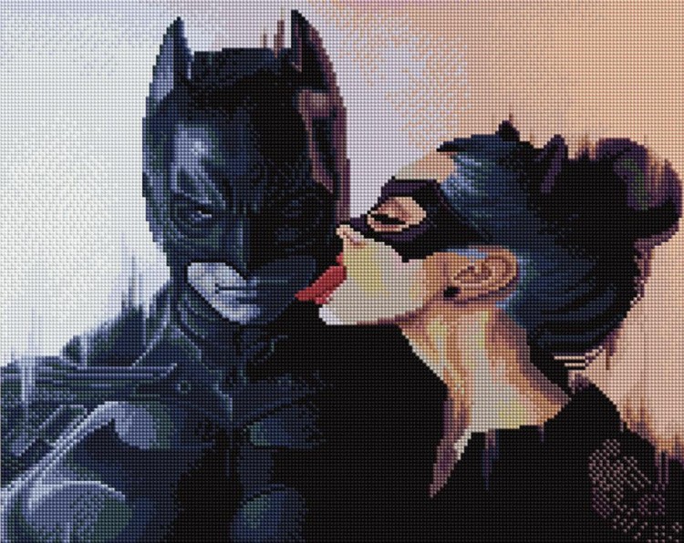 Алмазная вышивка «Бэтмен и женщина-кошка»