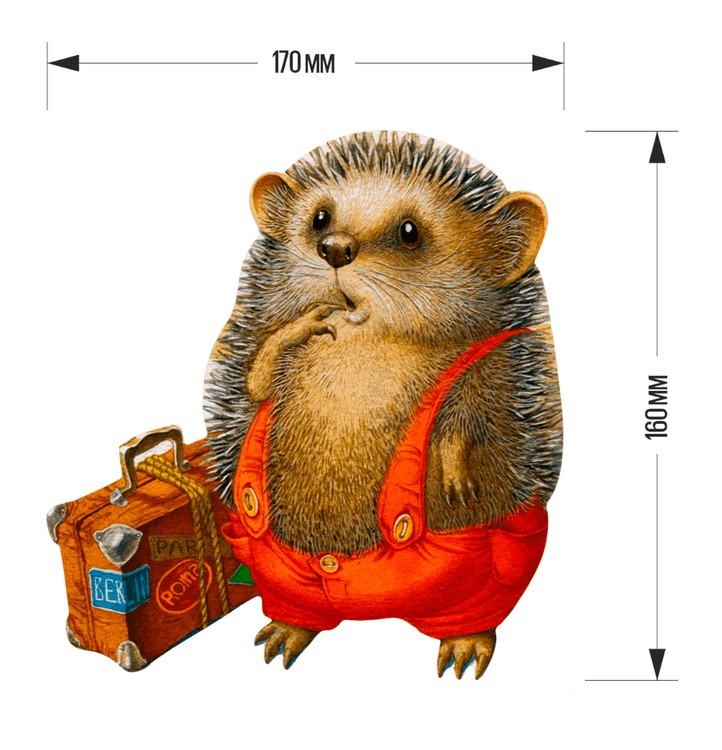 Деревянные пазлы DAVICI «Ежик-путешественник» — картинка 2