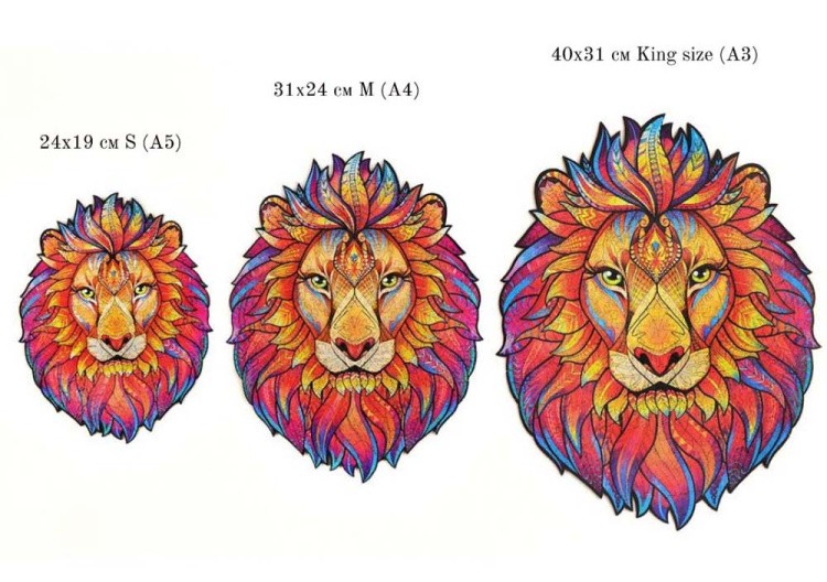 Деревянный пазл Unidragon «Таинственный Лев», размер M (А4) — картинка 10
