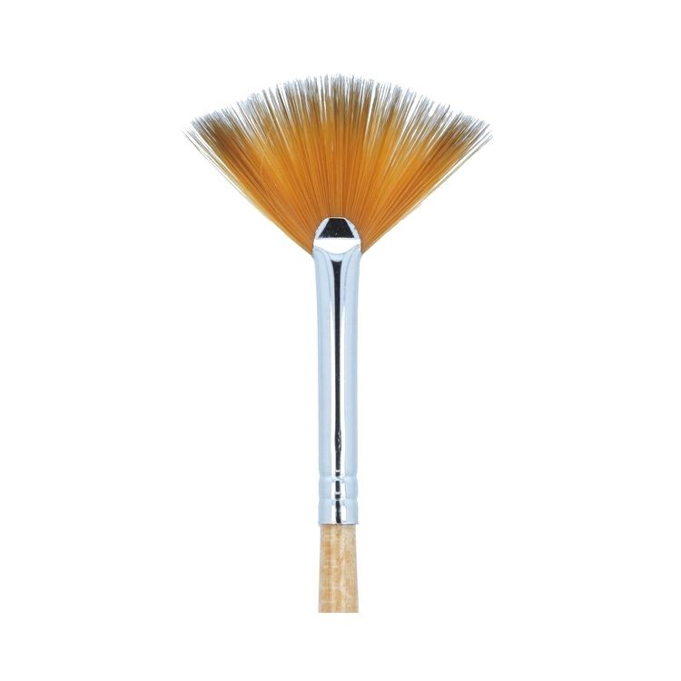 Кисть синтетика №02, веерная, 5 шт., короткая ручка, Mr.Painter — картинка 2