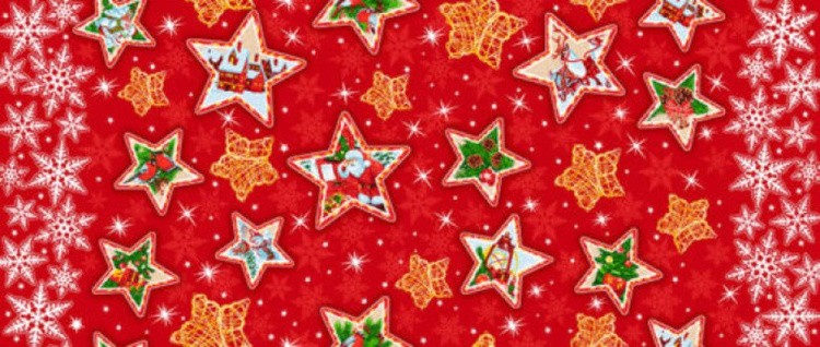 Ткань Рогожка, 5 м x 150 см, 165 г/м², цвет: новогодний принт, IDEAL — картинка 2