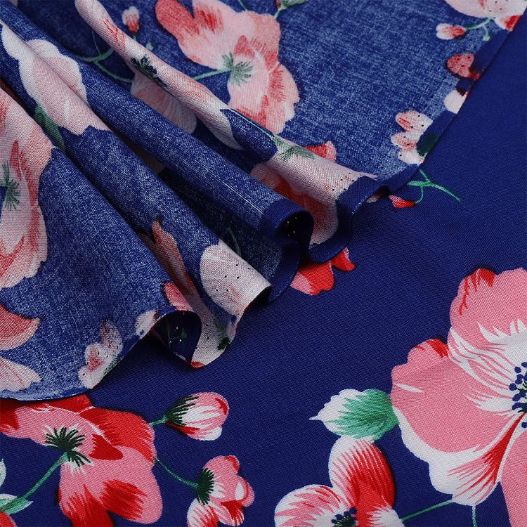 Ткань Штапель с рисунком, 5 м, ширина 145 см, 110 г/м2, цвет: с2 синий, TBY — картинка 5