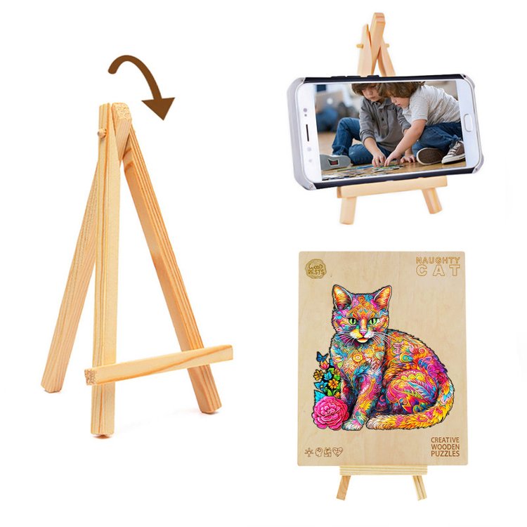 Деревянные пазлы «Цветочный кот S», Woodbests — картинка 7