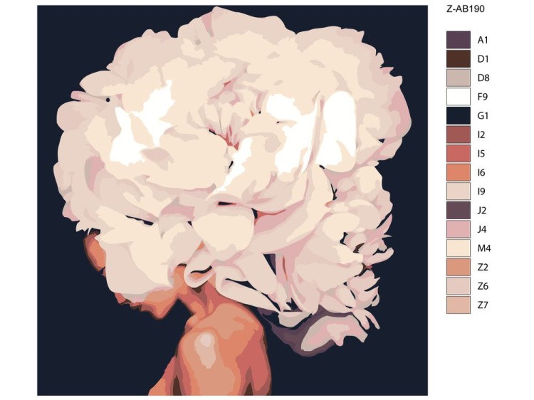 Картина по номерам «Голова-цветок» — картинка 2