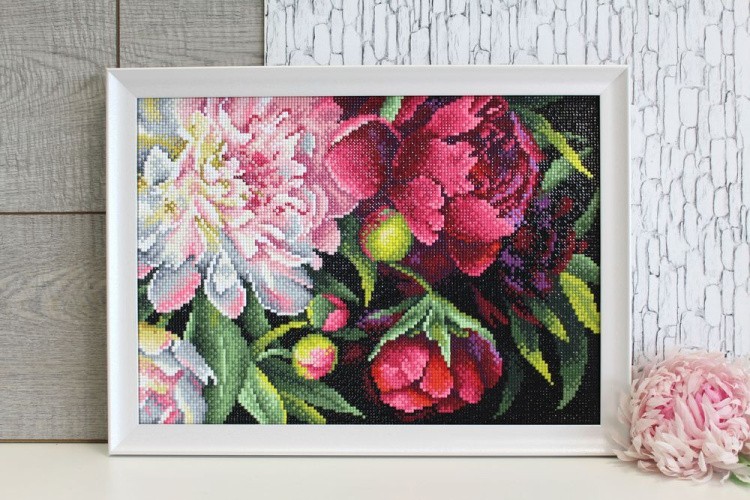 Алмазная вышивка «Королевские пионы» — картинка 2