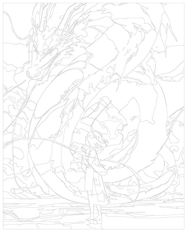 Картина по номерам «Аниме Унесенные Призраками: Тихиро и дракон Хаку 3» — картинка 3