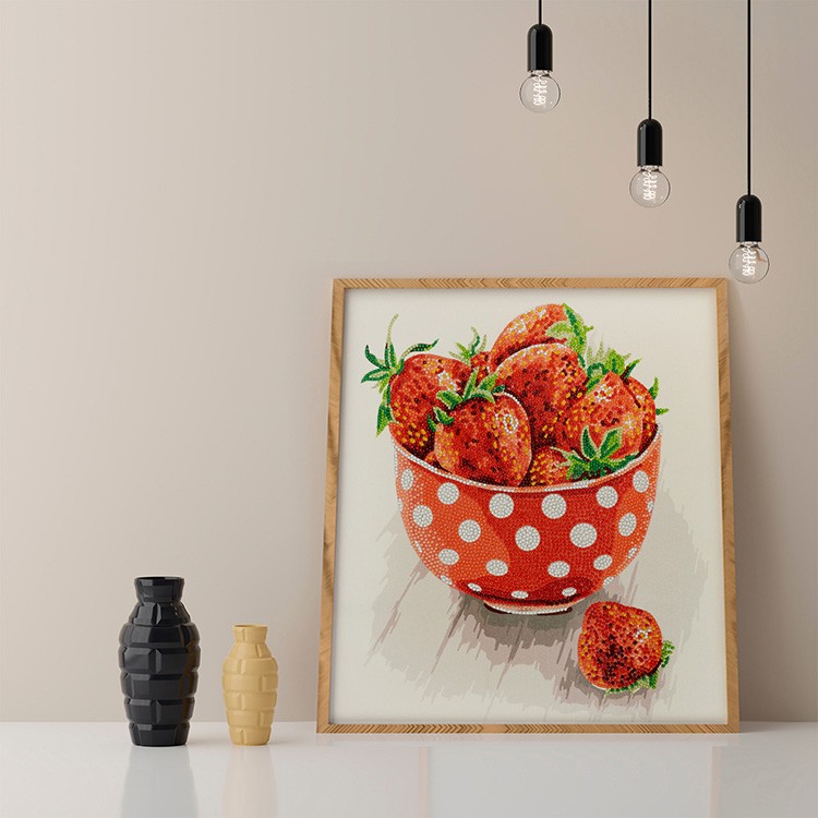 Алмазная вышивка «Клубника в чашке» — картинка 4
