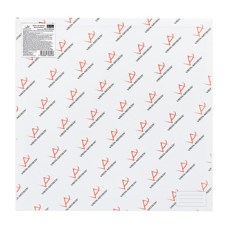 Холст грунтованный на картоне, 100% хлопок, 40x40 см, 240 г/м2, мелкозернистый, Vista-Artista — картинка 3