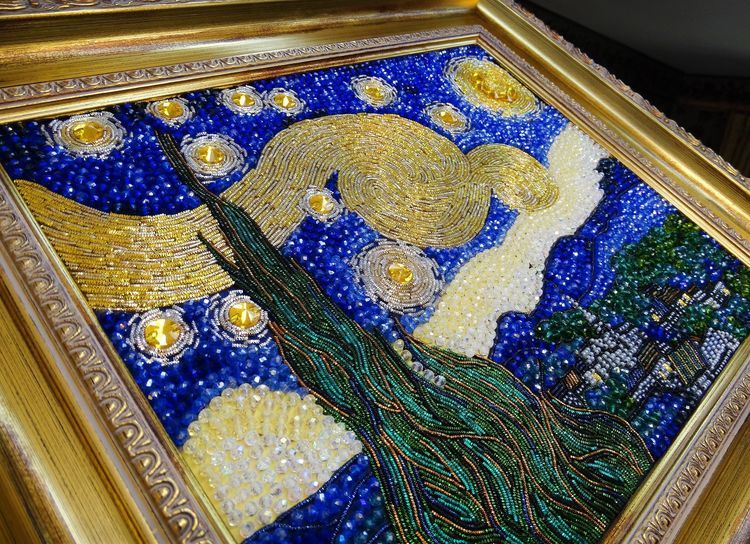 Набор вышивки хрустальными камнями «Звездная ночь Ван Гога» — картинка 15