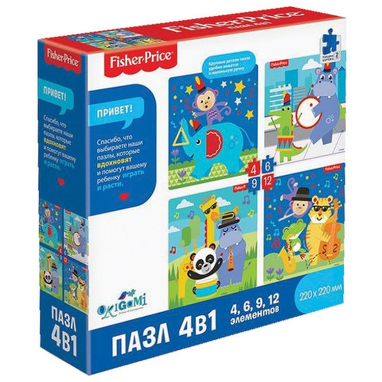 Пазлы Fisher Price «Музыка», 4в1