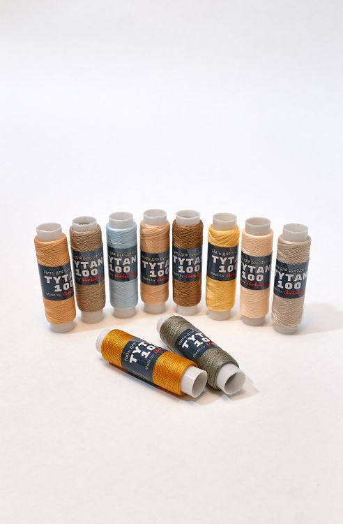 Нить для бисера Tytan 100, Микс бежево-серый, 10 шт. по 100 м, Fenix — картинка 2