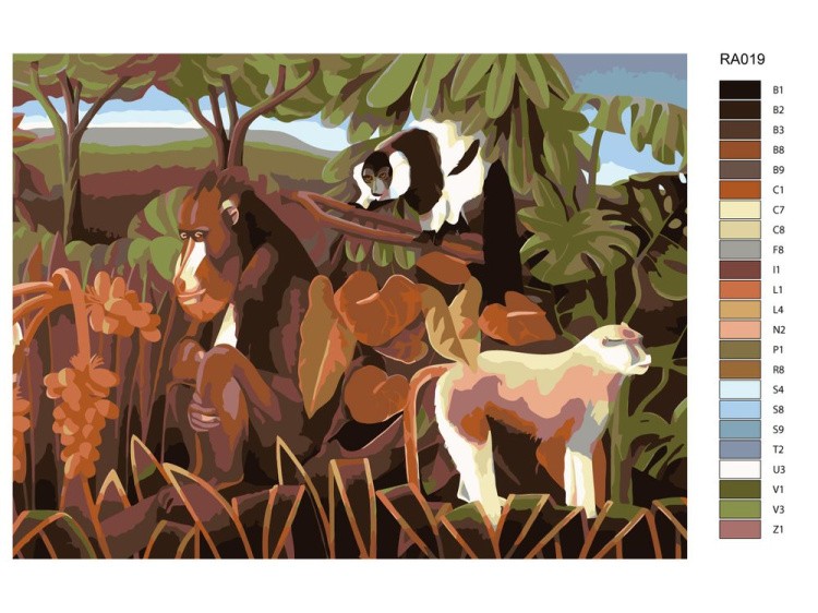 Картина по номерам «Обезьяны» — картинка 2