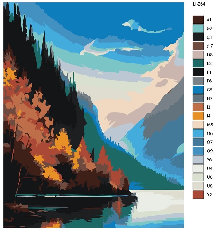 Картина по номерам «Осень в горах» — картинка 2