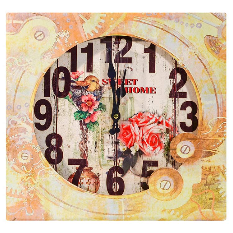 Часы настенные «Цветы и птичка» — картинка 2